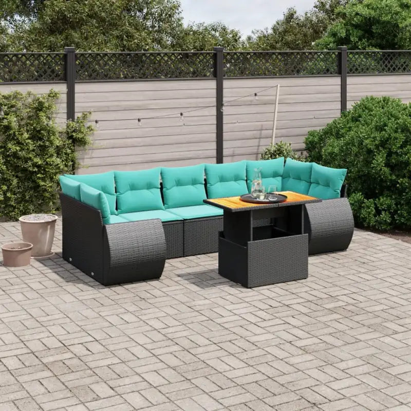 Zwarte loungeset in gepoedercoat staal met perfecte afmetingen voor tuin - Zwart / zonder opbergruimte - Tuinsets