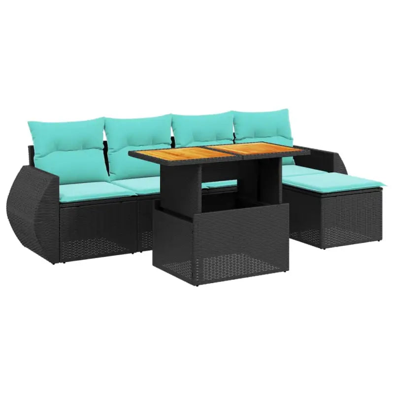 Zwarte loungeset in gepoedercoat staal voor tuin en terras - Tuinsets