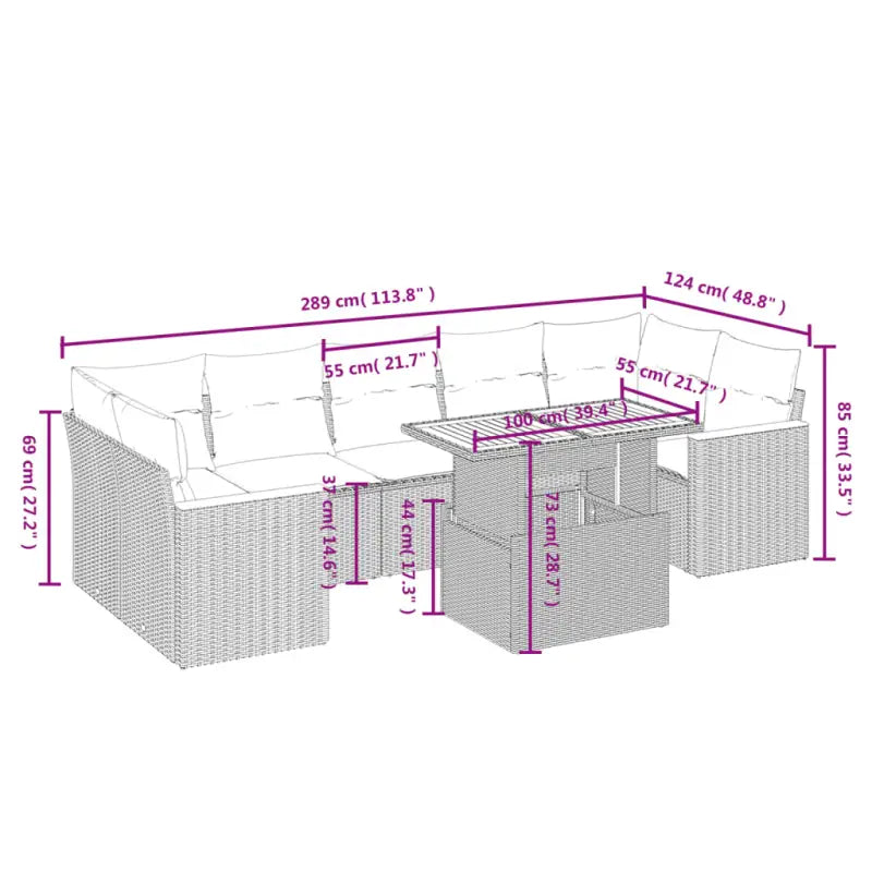 Zwarte loungeset met gepoedercoat staal en comfortabele afmetingen zitting - Tuinsets