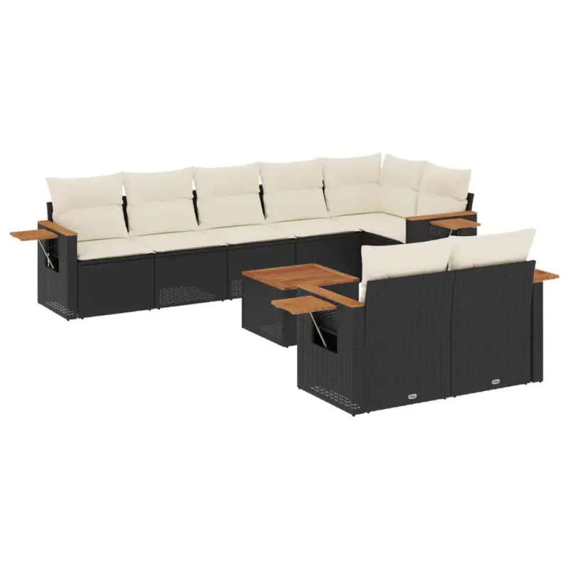 Zwarte loungeset met gepoedercoat staal en comfortabele afmetingen zitting - Tuinsets