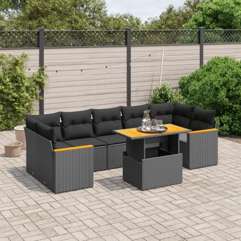 Zwarte loungeset met gepoedercoat staal en comfortabele afmetingen zitting - Zwart / zonder opbergruimte - Tuinsets