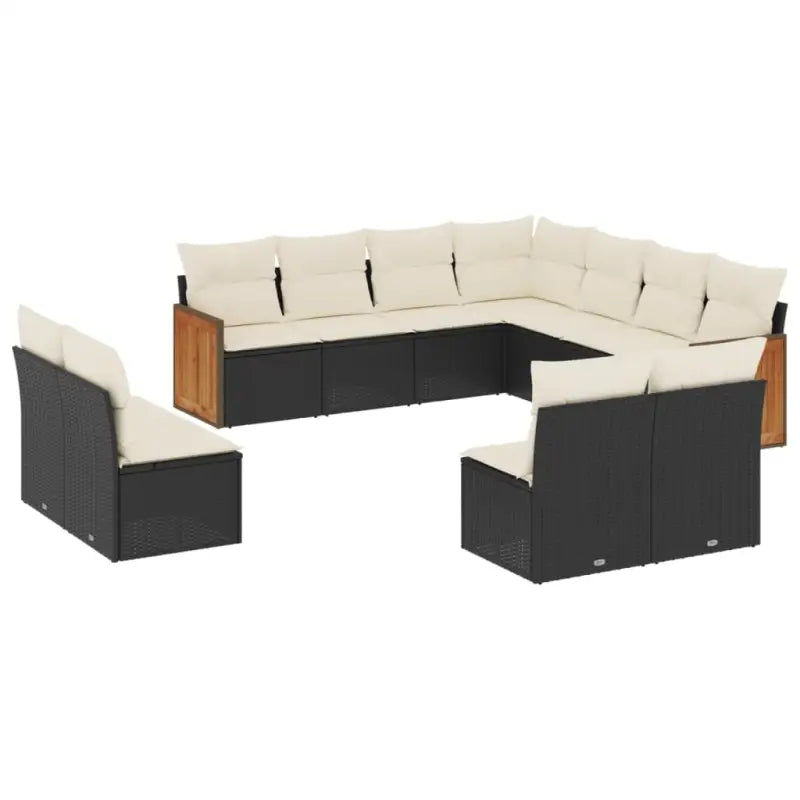 Zwarte loungeset met gepoedercoat staal en comfortabele afmetingen zitting - Tuinsets