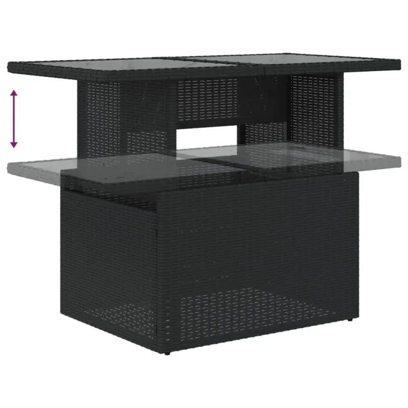 Zwarte loungeset met gepoedercoat staal en ideale afmetingen - Tuinsets