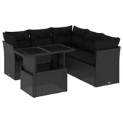 Zwarte loungeset met gepoedercoat staal en ideale afmetingen - Tuinsets