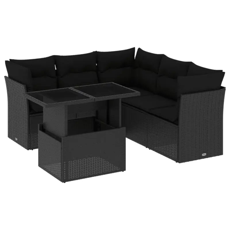 Zwarte loungeset met gepoedercoat staal en ideale afmetingen - Tuinsets
