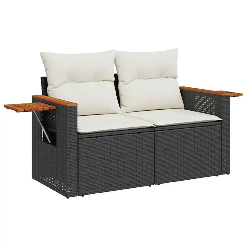 Zwarte loungeset met gepoedercoat staal en waterdichte tas voor buiten - Tuinsets