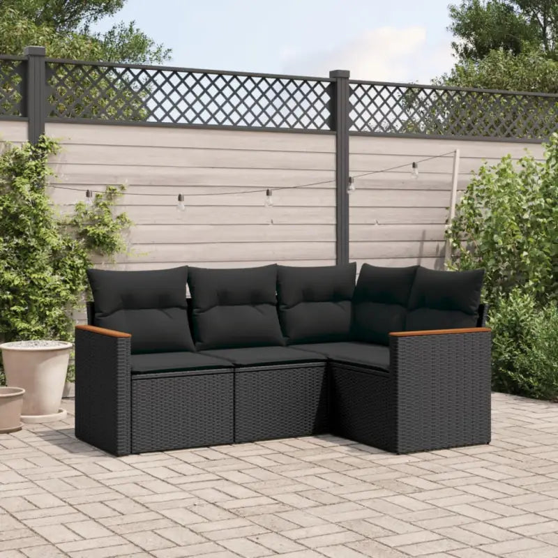 Zwarte loungeset met gepoedercoat staal en waterdichte tas voor buitenplezier - Zwart / Zonder tafel - Tuinsets