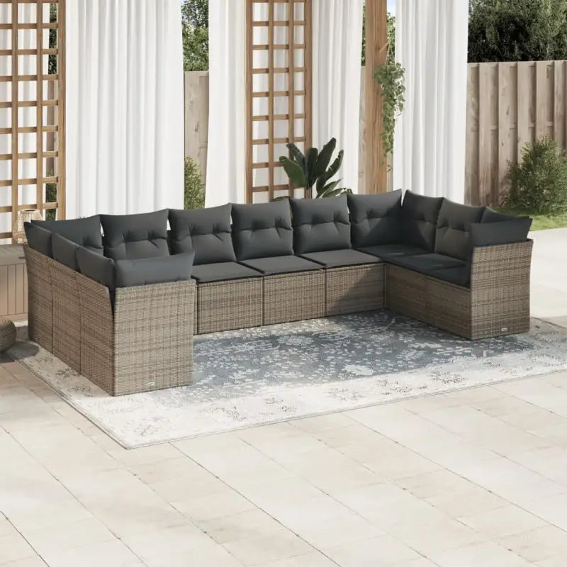 Zwarte loungeset met gepoedercoat staal en waterdichte tas voor buiten - Grijs / Zonder tafel - Tuinsets