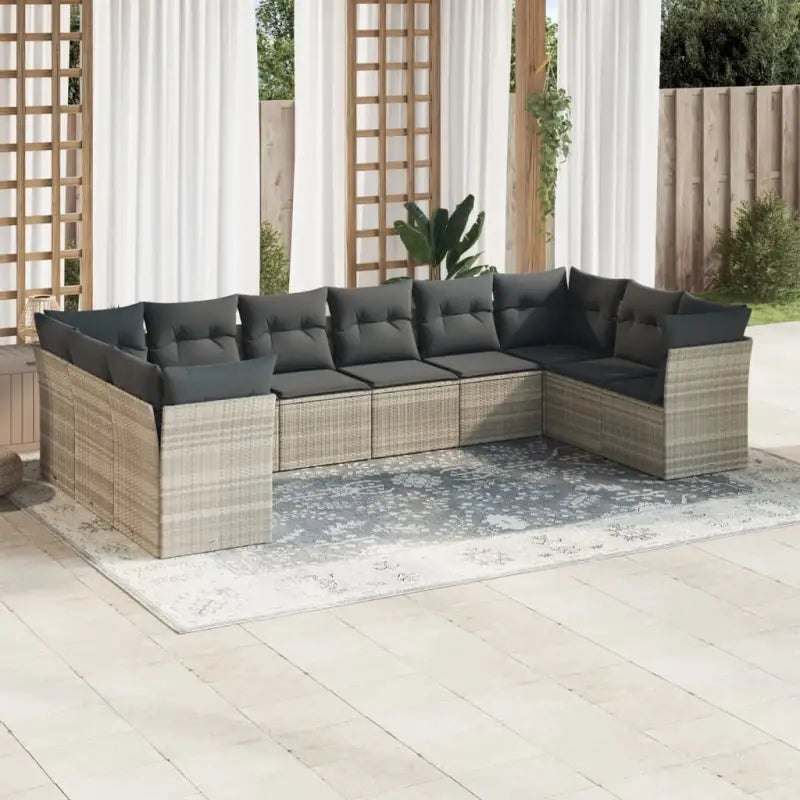Zwarte loungeset met gepoedercoat staal en waterdichte tas voor buiten - Lichtgrijs / Zonder tafel - Tuinsets