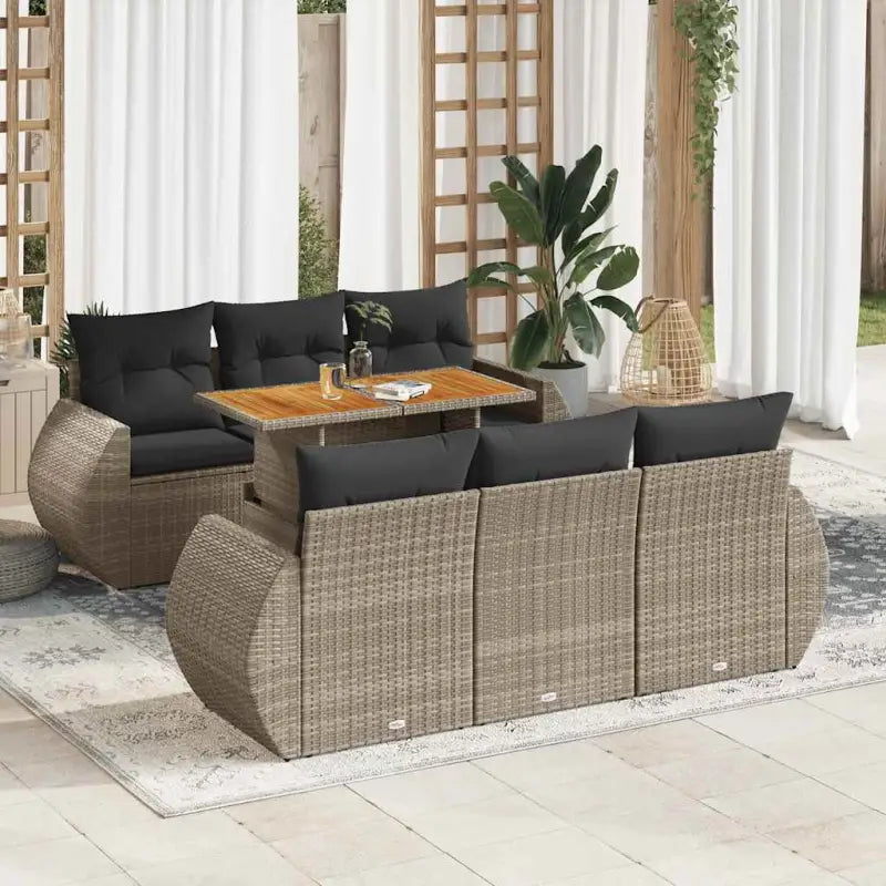 Zwarte loungeset met gepoedercoat staal en waterdichte tas voor buitenbeleving - Grijs / met opbergruimte - Tuinsets