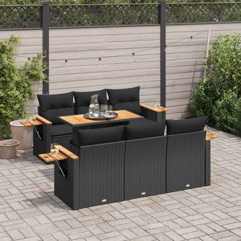Zwarte loungeset met gepoedercoat staal en waterdichte tas voor buiten - Zwart - Tuinsets