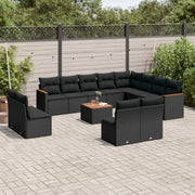 Zwarte loungeset met gepoedercoat staal en waterdichte tas voor tuin - Tuinsets
