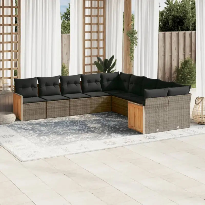 Zwarte loungeset met gepoedercoat staal en waterdichte zak - Grijs / Zonder tafel - Tuinsets