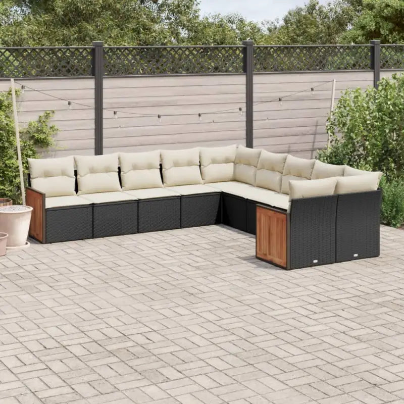 Zwarte loungeset met gepoedercoat staal en waterdichte zak - Zwart en crème / Zonder tafel - Tuinsets