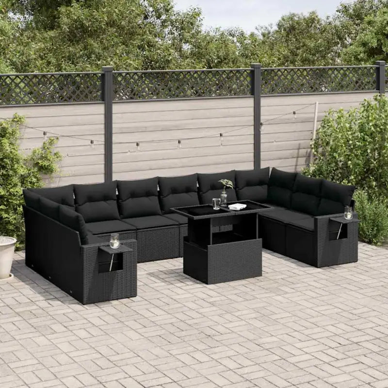 Zwarte loungeset met gepoedercoat staal voor buiten afgestemd op jouw tuin - Tuinsets