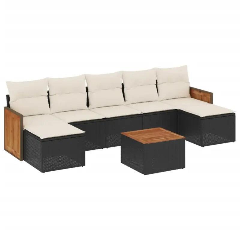 Zwarte loungeset met gepoedercoat staal voor tuin en terras - Tuinsets