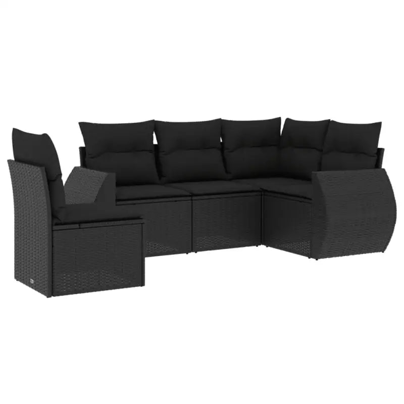 Zwarte loungeset met gepoedercoat staal voor tuin en terras - Tuinsets