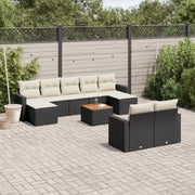 Zwarte loungeset met waterdichte tas en gepoedercoat staal voor buiten - Tuinsets