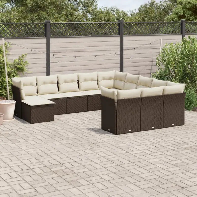 Zwarte loungeset met waterdichte tas en gepoedercoat staal Afmetingen - Bruin en crème / Zonder tafel - Tuinsets
