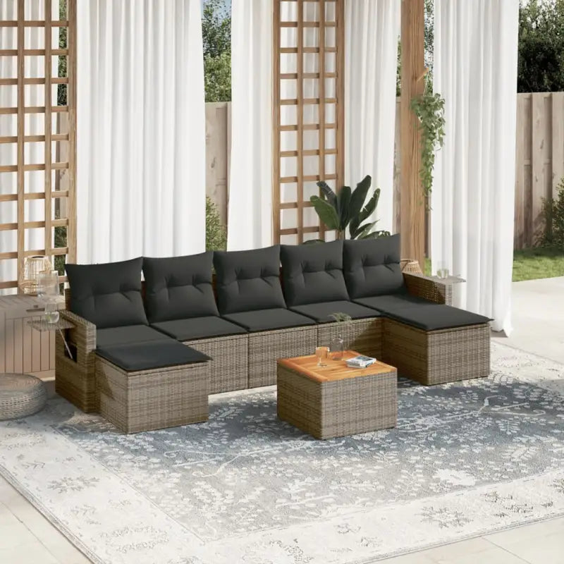 Zwarte loungeset met waterdichte tas en gepoedercoat staal - Grijs - Tuinsets
