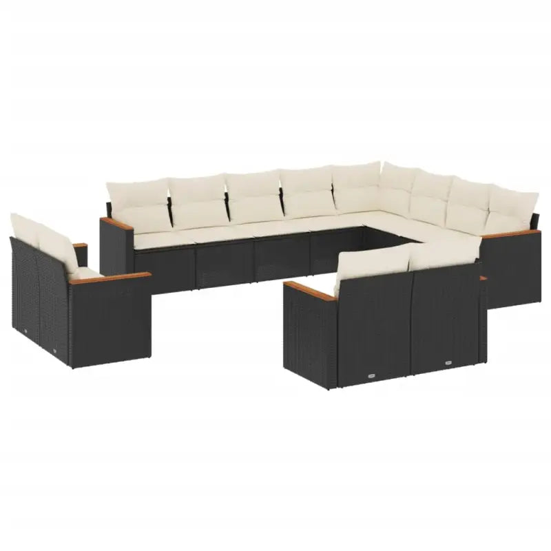 Zwarte loungeset met waterdichte tas en gepoedercoat staal voor tuin - Tuinsets