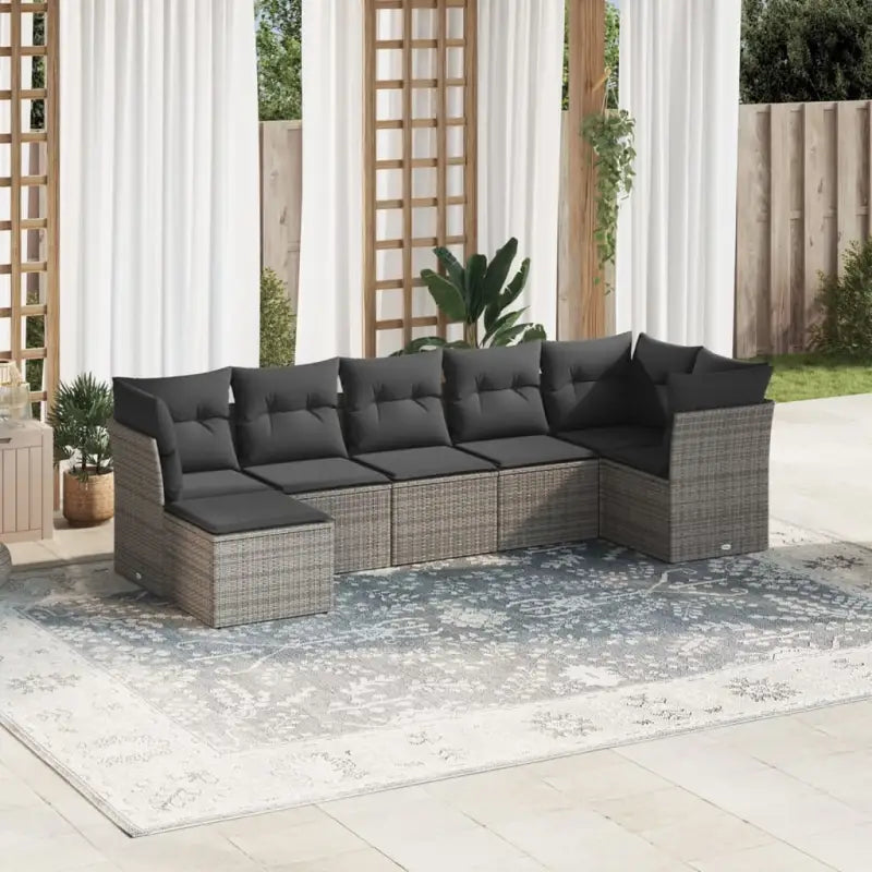 Zwarte loungeset met waterdichte tas en gepoedercoat staalâ€™s afmetingen - Grijs / Zonder tafel - Tuinsets