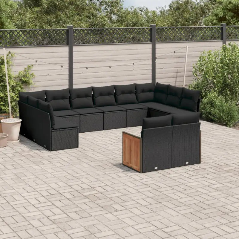 Zwarte loungeset met waterdichte zak en gepoedercoat staal voor buiten - Zwart / Zonder tafel - Tuinsets