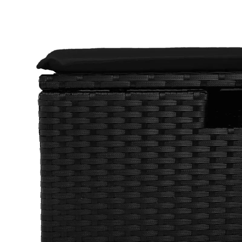 Zwarte loungeset met waterdichte zak en gepoedercoat staal voor buiten - Tuinsets