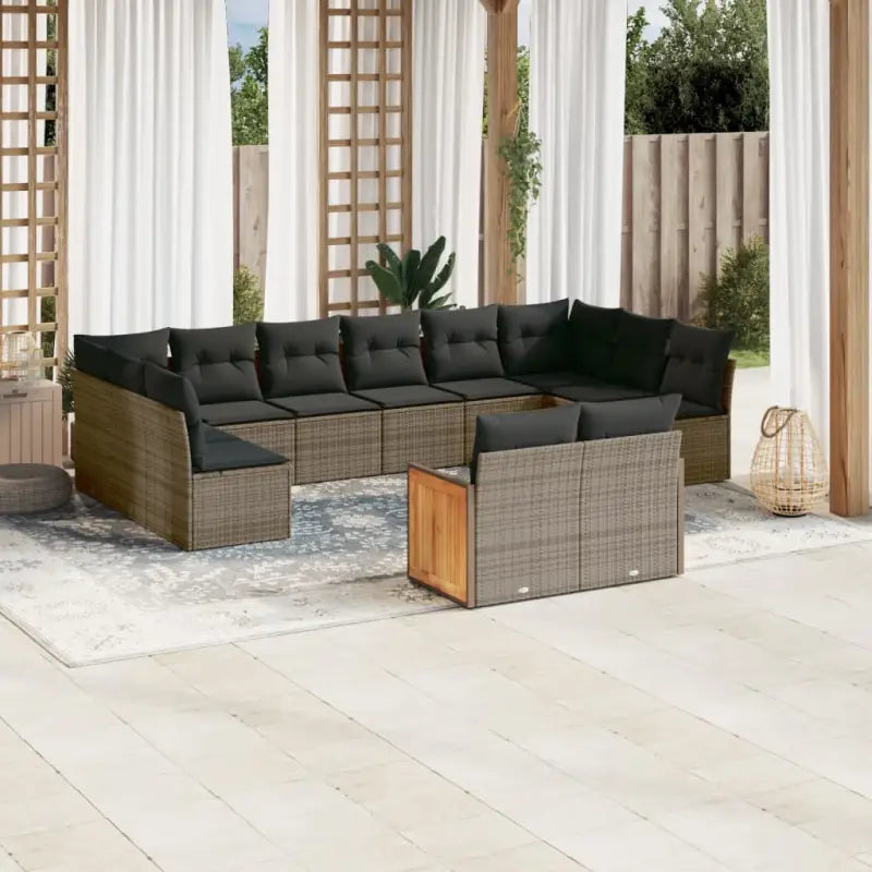 Zwarte loungeset met waterdichte zak en gepoedercoat staal voor buiten - Grijs / Zonder tafel - Tuinsets