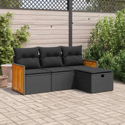 Zwarte loungeset met waterdichte zak en gepoedercoat staal voor buiten - Tuinsets
