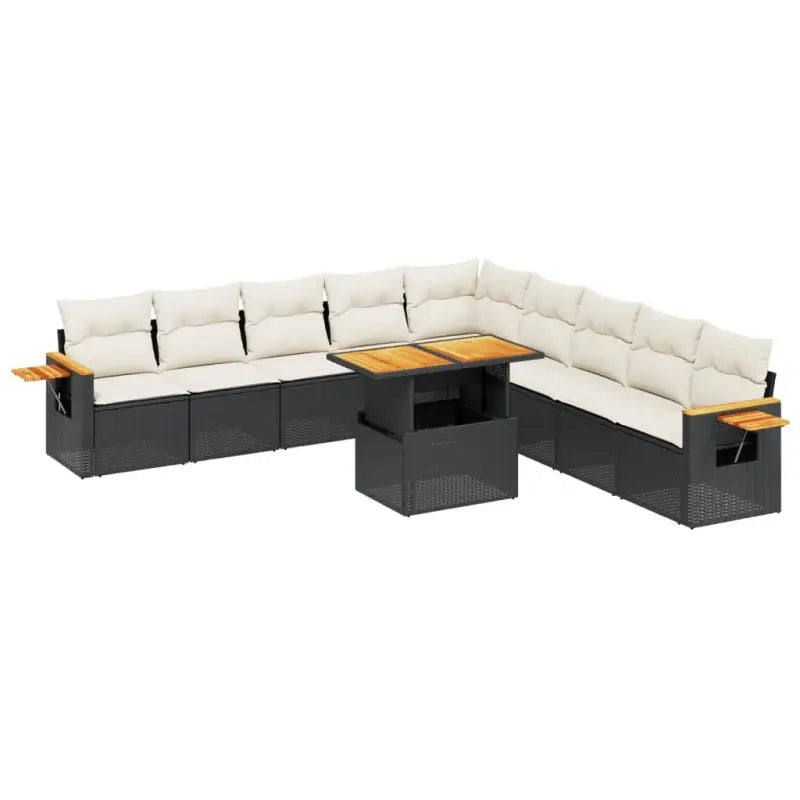 Zwarte loungeset van gepoedercoat staal met comfortabele zitafmetingen - Tuinsets