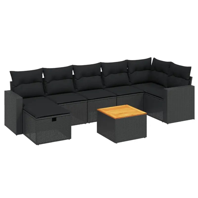 Zwarte loungeset van gepoedercoat staal met comfortabele afmetingen - Tuinsets