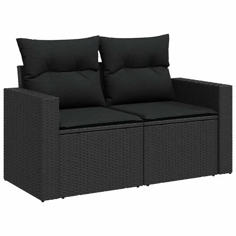 Zwarte loungeset van gepoedercoat staal met comfortabele afmetingen - Tuinsets