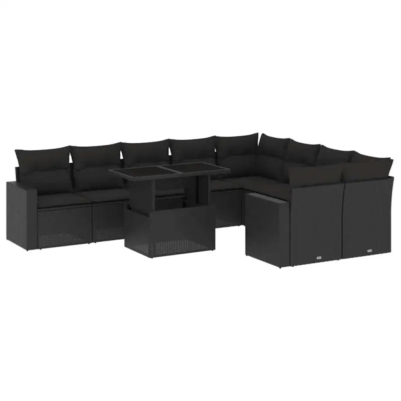 Zwarte loungeset van gepoedercoat staal met comfortabele afmetingen - Tuinsets