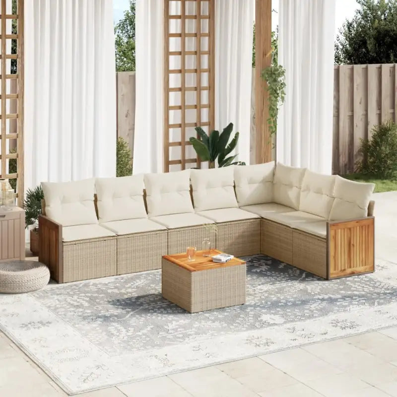 Zwarte loungeset van gepoedercoat staal met comfortabele afmetingen zitting - beige en crèmekleurig / Met tafel