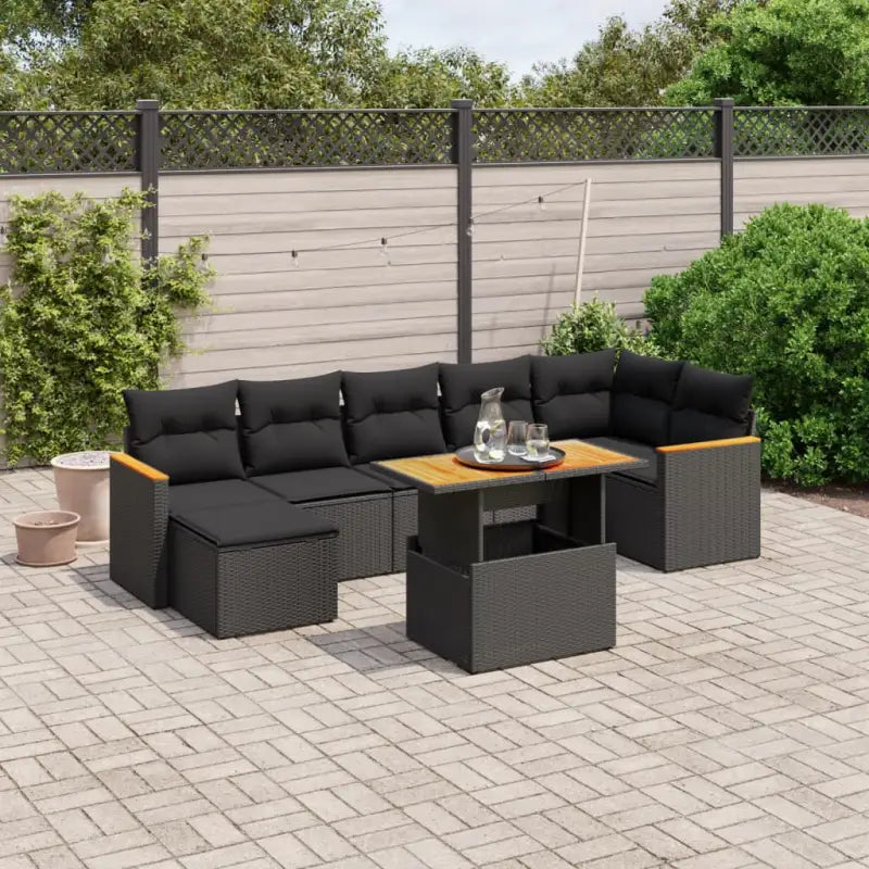 Zwarte loungeset van gepoedercoat staal met comfortabele afmetingen - Tuinsets