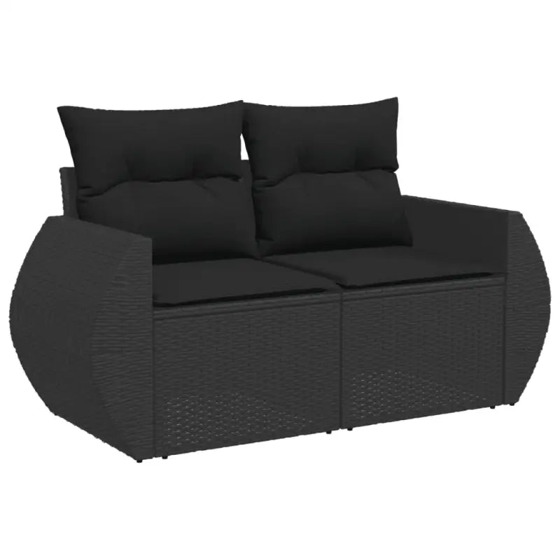 Zwarte loungeset van gepoedercoat staal met comfortabele afmetingen - Tuinsets
