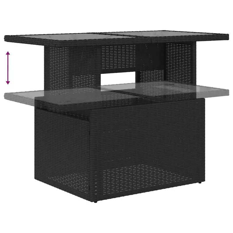 Zwarte loungeset van gepoedercoat staal met comfortabele afmetingen - Tuinsets