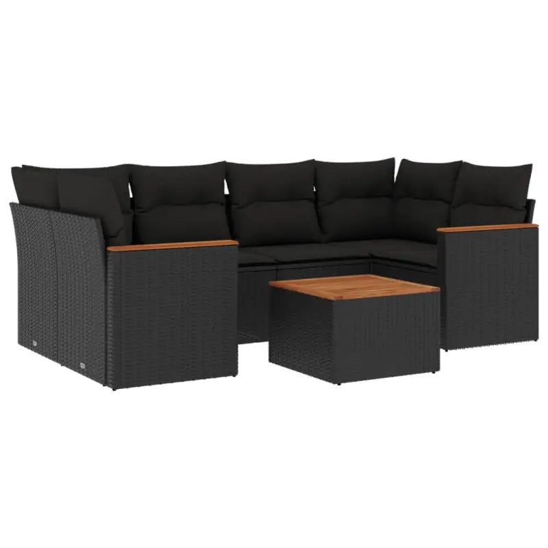 Zwarte loungeset van gepoedercoat staal met comfortabele afmetingen - Tuinsets