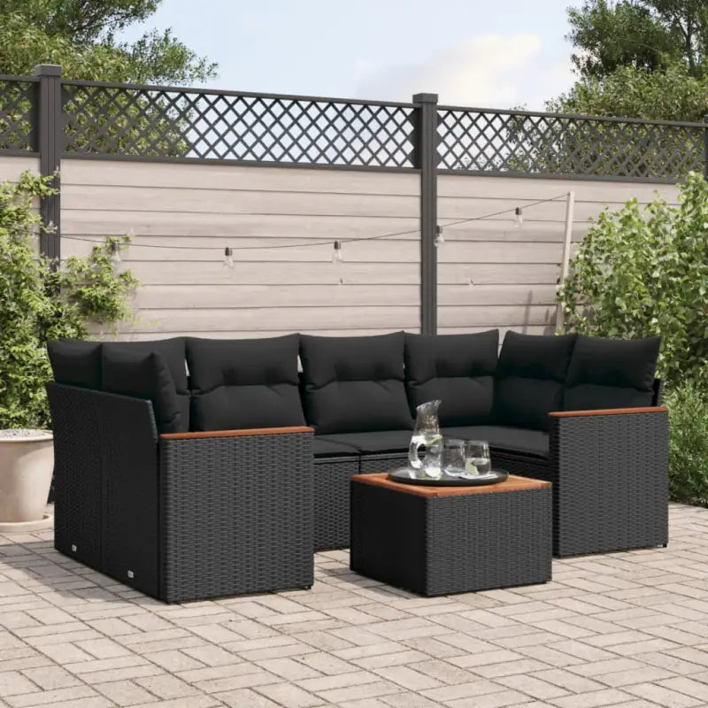 Zwarte loungeset van gepoedercoat staal met comfortabele afmetingen - Zwart - Tuinsets