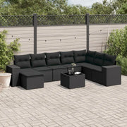 Zwarte loungeset van gepoedercoat staal met ideale afmetingen voor tuin - Tuinsets