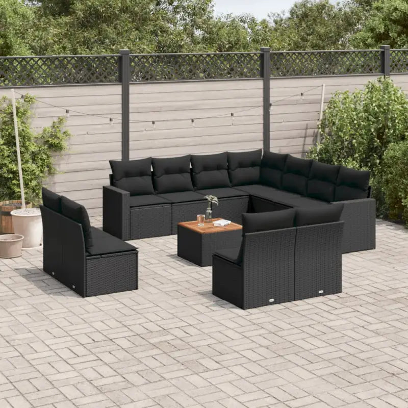 Zwarte loungeset van gepoedercoat staal met ideale afmetingen voor tuin - Tuinsets