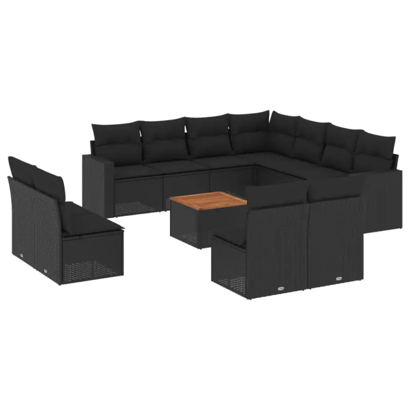 Zwarte loungeset van gepoedercoat staal met ideale afmetingen voor tuin - Tuinsets