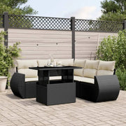 Zwarte loungeset van gepoedercoat staal met perfecte afmetingen voor tuin - Tuinsets