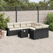 Zwarte loungeset van gepoedercoat staal met perfecte afmetingen voor tuin - Tuinsets