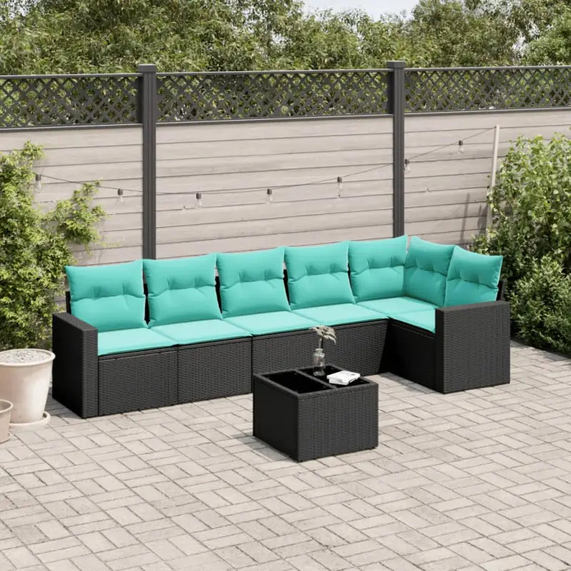 Zwarte loungeset van gepoedercoat staal met perfecte afmetingen voor je tuin - Tuinsets