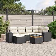 Zwarte loungeset van gepoedercoat staal met perfecte afmetingen for tuin - Tuinsets