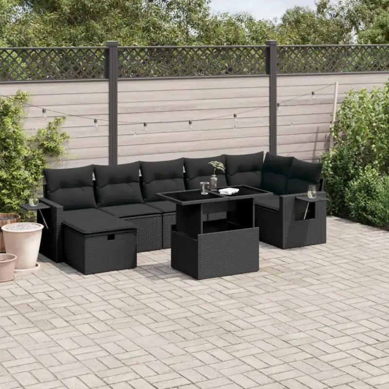 Zwarte loungeset van gepoedercoat staal voor buitenplezier - Zwart / zonder opbergruimte - Tuinsets