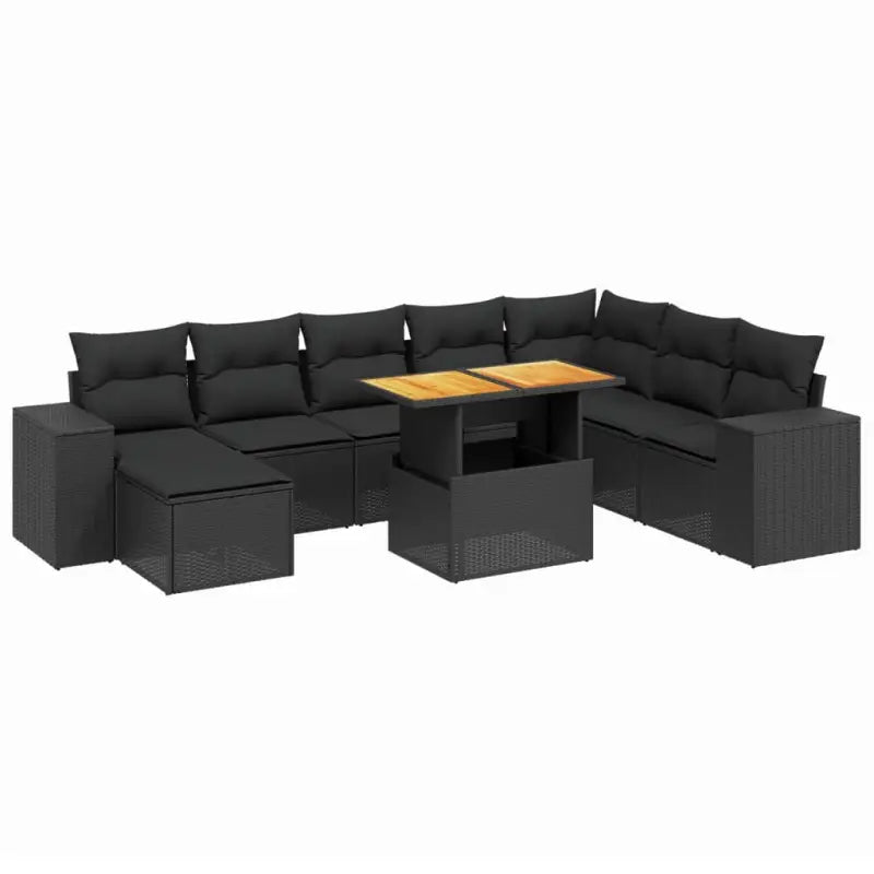 Zwarte loungeset van gepoedercoat staal voor jouw tuin of terras - Tuinsets
