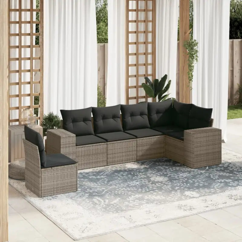 Zwarte loungeset van gepoedercoat staal voor tuin en terras - Grijs / Zonder tafel - Tuinsets